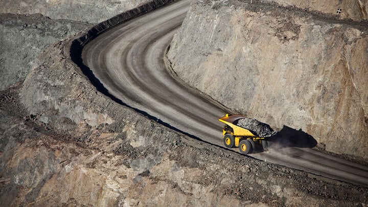 A truck at a mining site