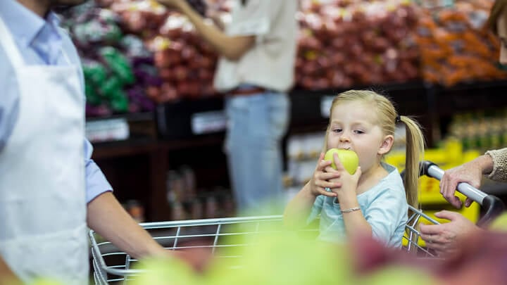 Girl eating apple