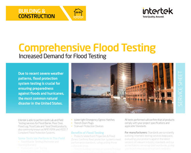 Comprehensive Flood Testing fact sheet