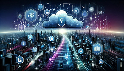 A futuristic illustration showcasing the potential of cloud computing in revolutionizing technology and data management.